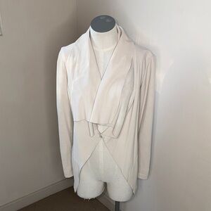EUC My Tribe USA Suede Leather draped open front Jacket XS XSmall